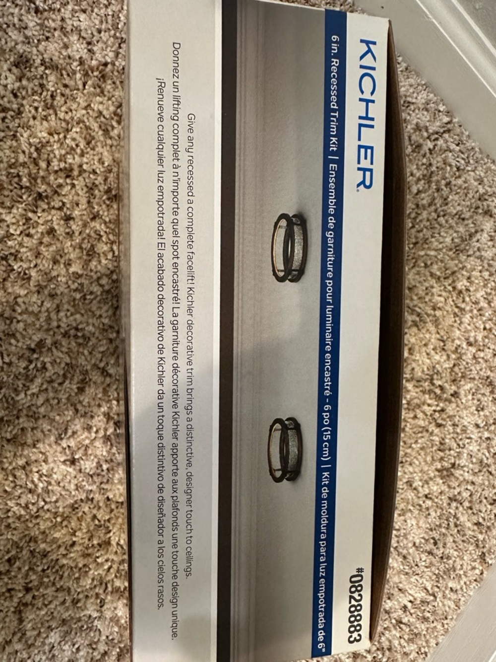 Kichler Barrington 6" Recessed Trim Kit - Distressed Black & Wood - Picture 3 of 5